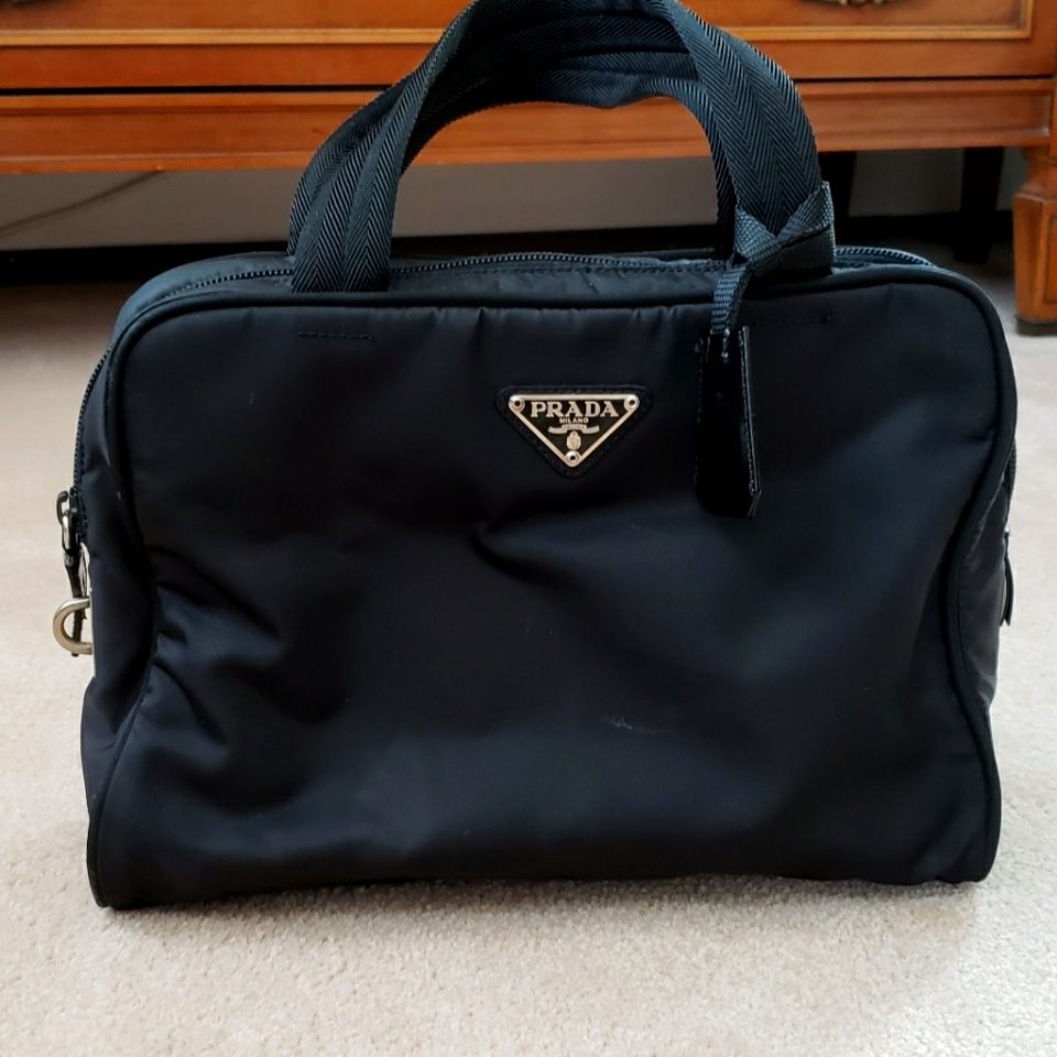 Prada Hand Bag In Black Nylon
